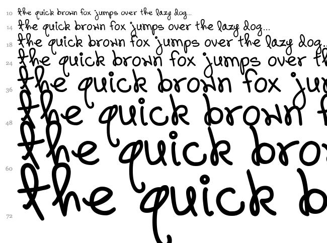 DJB Pinky Swear font waterfall
